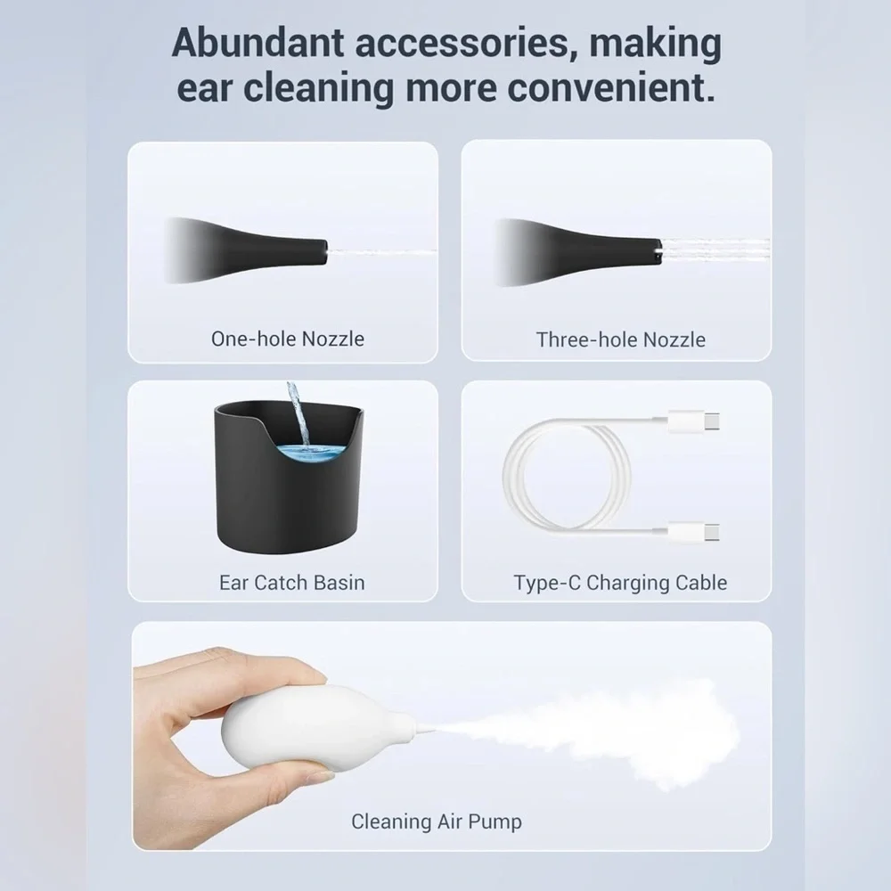 Electronic Ear Wax Removal System Safer＆More Effective Ear Irrigation, Black